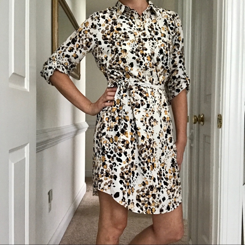 Leopard Print - Self Tie - Wear to Work Dress